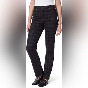 Gloria Vanderbilt Women's Amanda Ponte High Rise Knit Pant Black Gray prints
